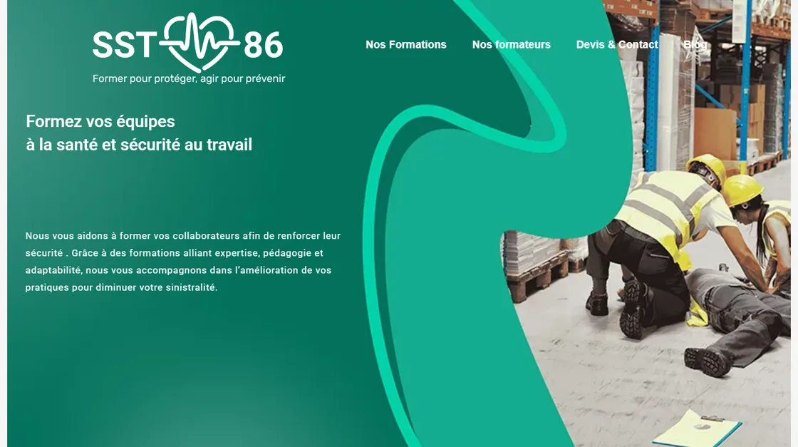 Page d'accueil du site sst86.fr, sur ordinateur et sur mobile