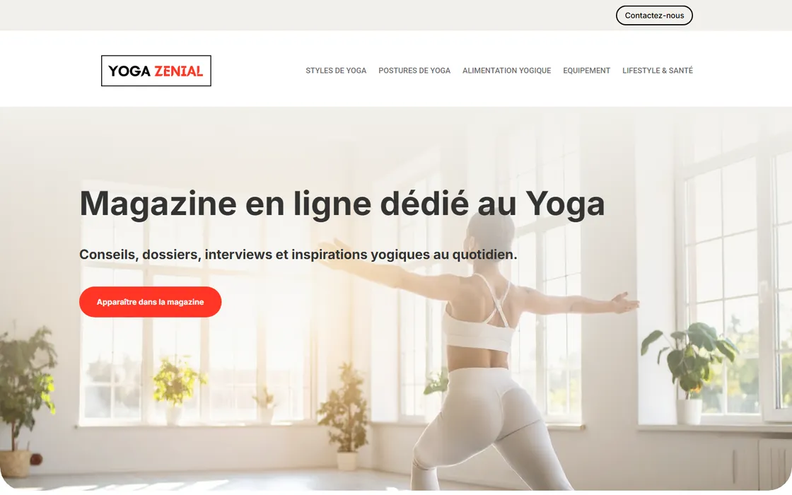 Page d'accueil du site yogazenial.com, sur ordinateur et sur mobile